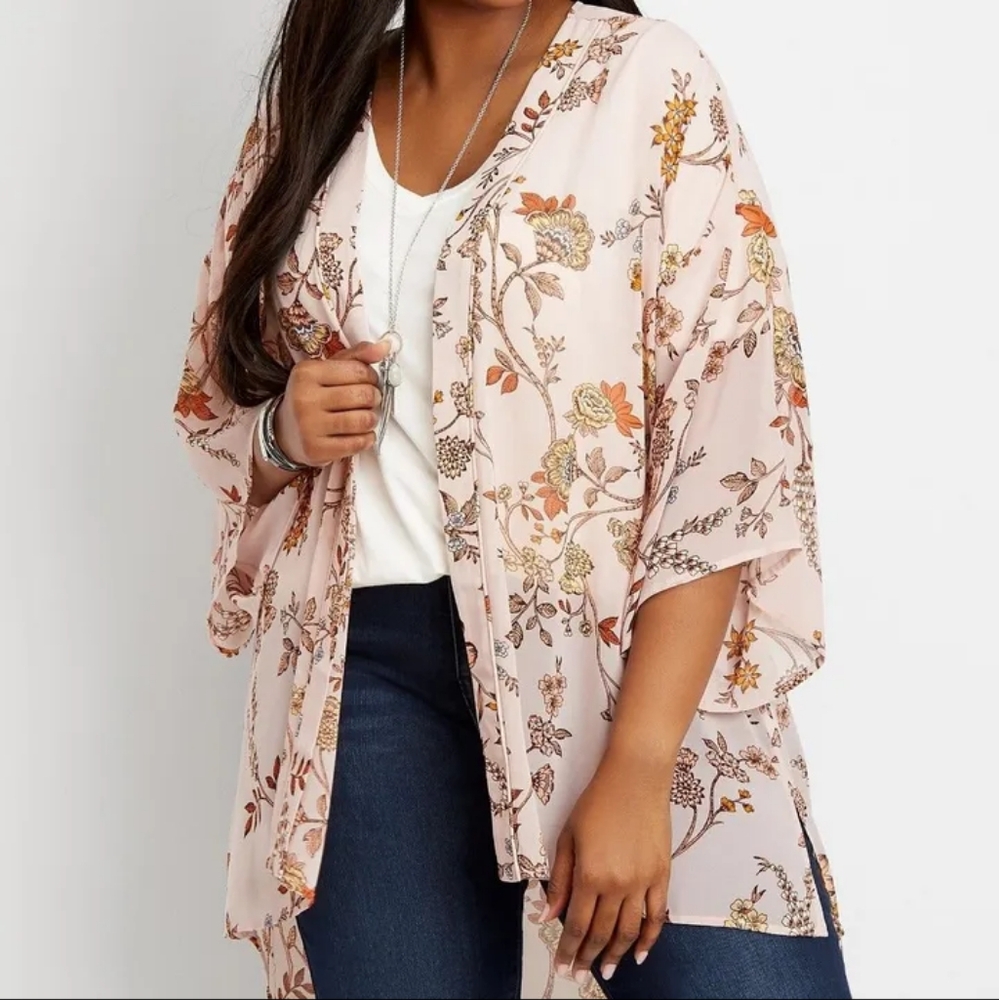 Maurices Paisley Print Cream Kimono